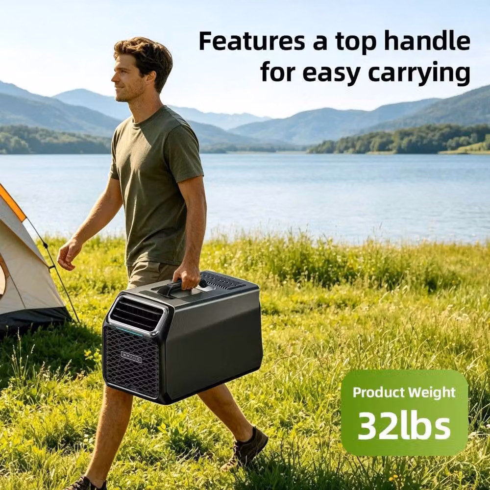 Rolipo Portable Outdoor Monobloc Air Conditioner with Remote Control, Black – 3