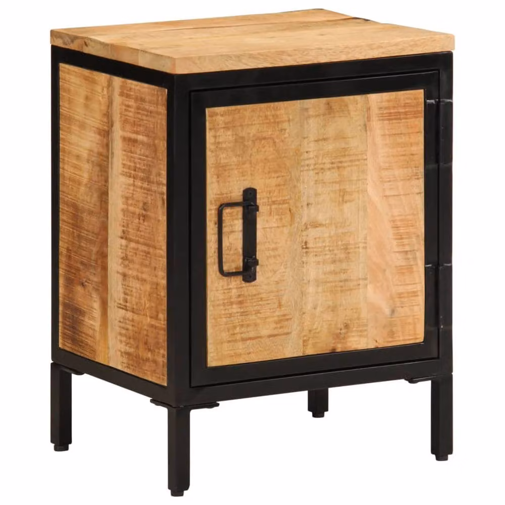 Berkfield Home Beautiful Bed Cabinet in Brown Solid Mango Wood, W/D/H: 40 x 30 x 52.5 cm – 2