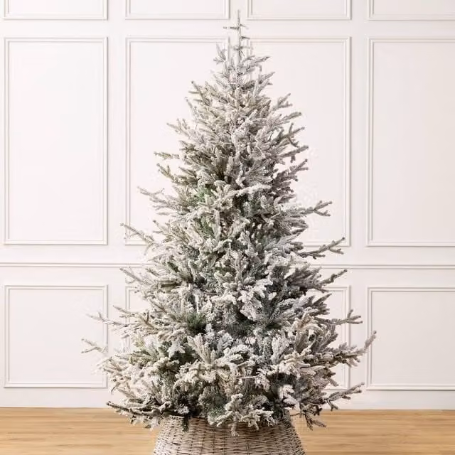 Christow Snow Flocked Verbier Fir Luxury Artificial Christmas Tree in Green – 1