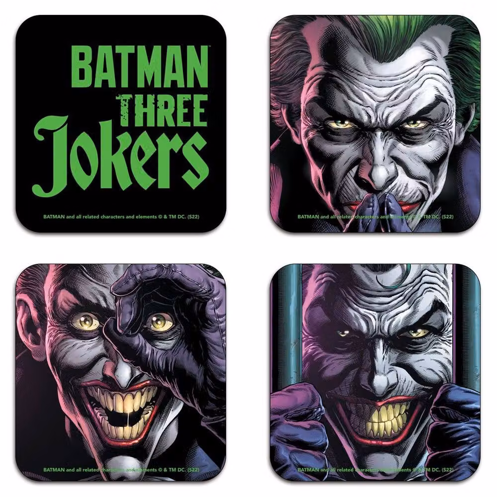 Batman Joker Multicolour Square Wood and Cork Coaster Set, 4 Pack – 2