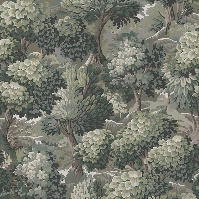 NEMOR Art Nouveau Floral Wallpaper Roll, Green, W: 50 cm, H: 180 cm