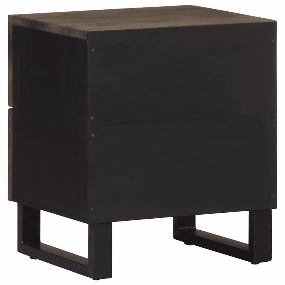 Berkfield Home Black Mango Wood Bedside Cabinet W/D/H: 40 x 33 x 46 cm – 4
