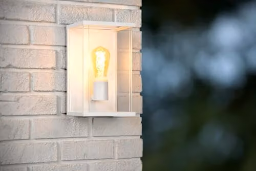 Lucide Claire White Metal Wall Light for Indoor and Outdoor Use, IP54, E27 – 2