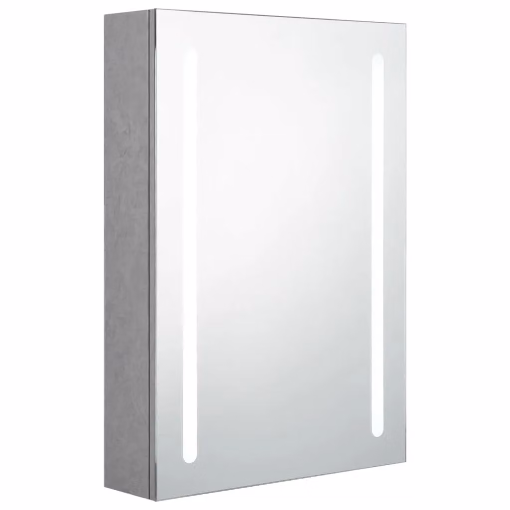 Berkfield Home LED Bathroom Mirror Cabinet in Concrete Grey, W: 50 cm, D: 13 cm, H: 70 cm – 2