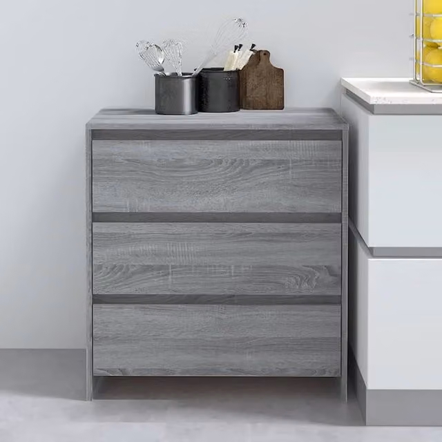 Berkfield Home Grey Sonoma Sideboard in Engineered Wood, W: 70 cm, D: 41 cm, H: 75 cm – 1