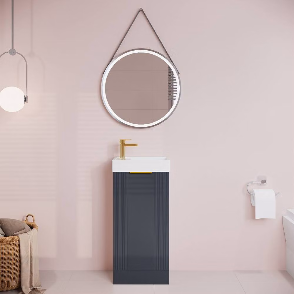 Balterley Grey Floor Standing Bathroom Vanity Unit with Gold Handle, W: 40 cm, D: 40 cm, H: 40 cm – 2