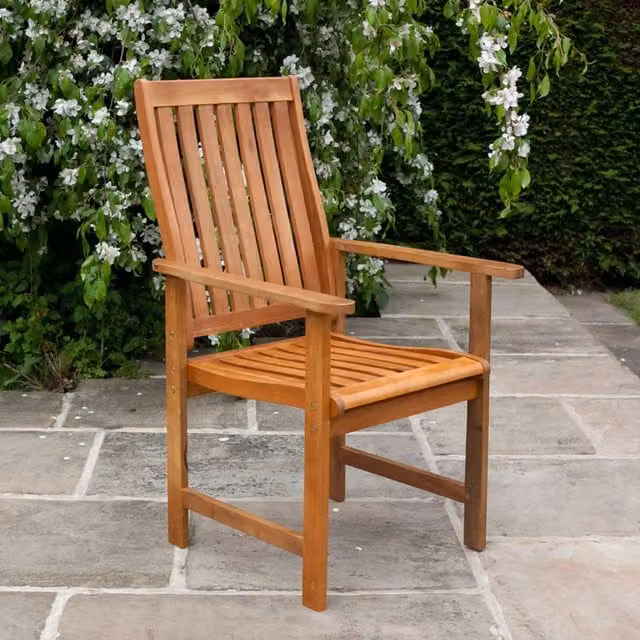 BillyOh Brown Acacia Wood High Back Windsor Armchair