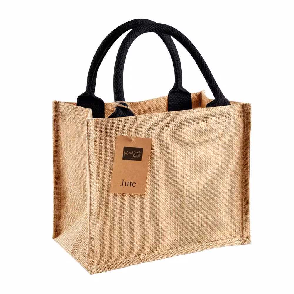 Westford Mill Mini Jute Gift Bag in Beige – 2