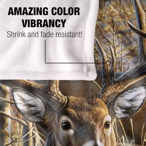 JQ Licensing Deer Hunting Challenge Super Soft Fleece Throw Blanket, White, W/D/H: 152 x 127 cm – 3
