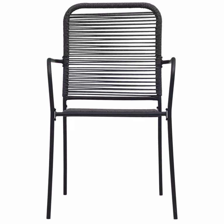Berkfield Home Elegant 5 Piece Garden Dining Set in Black Cotton Rope and Steel