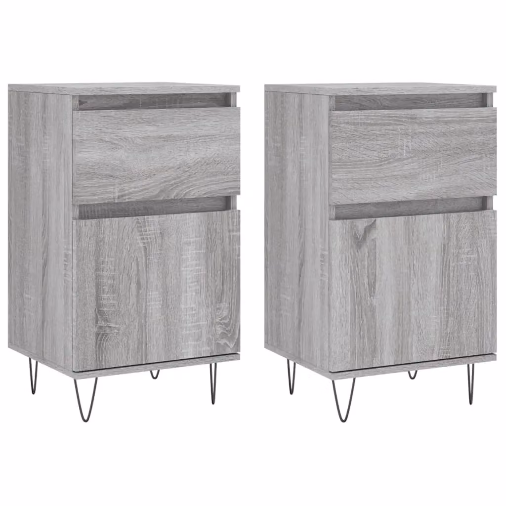 Berkfield Home Set of 2 Grey Sonoma Sideboards, W/D/H: 40 x 35 x 70 cm – 2