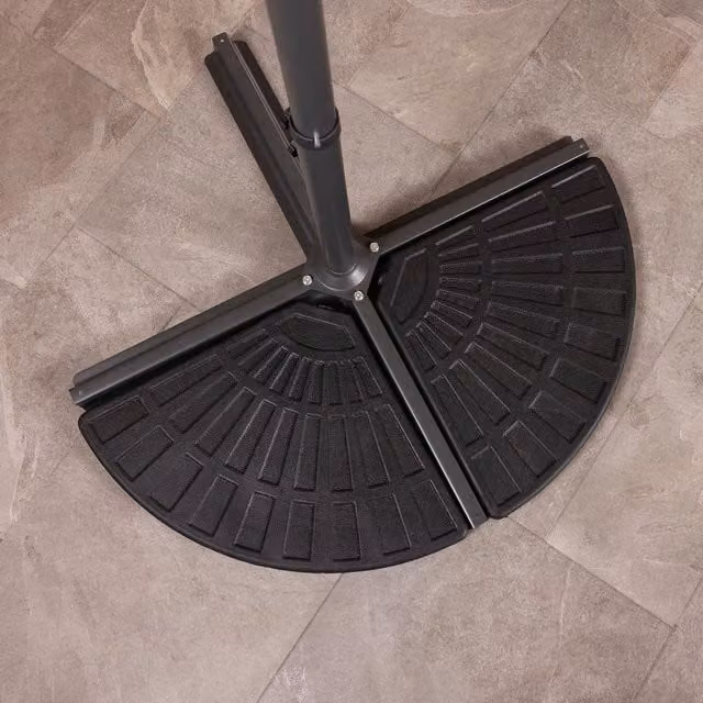 Charles Bentley Black 2-Segment Concrete Parasol Base Weights for Banana Hanging Cantilever Umbrellas – 1