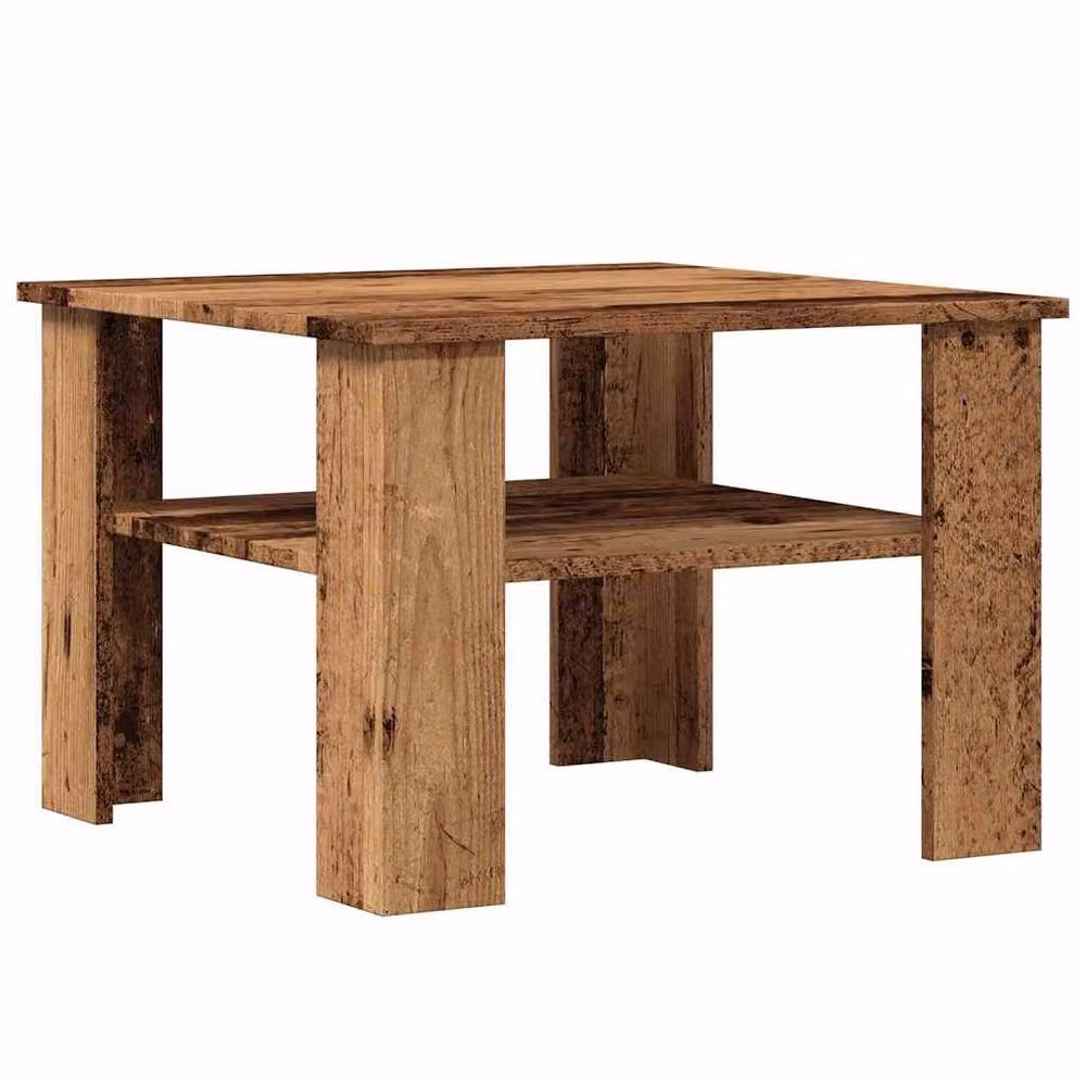 Berkfield Home Square Coffee Table in Brown Rustic Wood Finish, W/D/H: 60 x 60 x 42 cm – 2