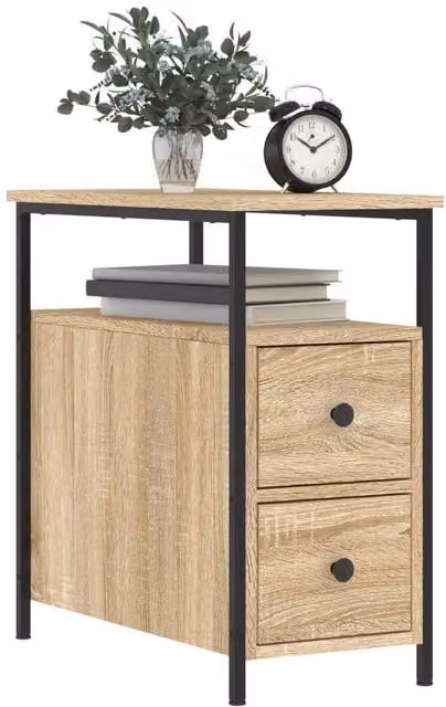 Berkfield Home Set of 2 Durable Bedside Cabinets in Sonoma Oak, Light Brown, W/D/H: 60 x 30 x 60 cm – 1
