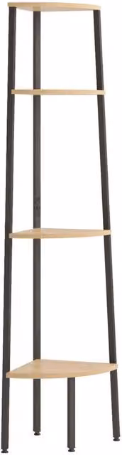 Berkfield Home 4-Tier Industrial Corner Shelf in Brown and Black, H 150 x W 45.5 x D 31.5 cm – 1