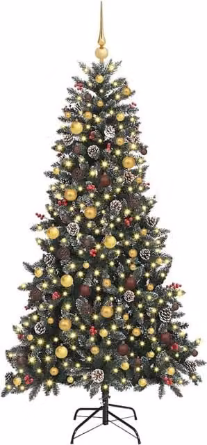 Berkfield Home Modern Artificial Christmas Tree in Green, W/D/H: 114 x 114 x 210 cm