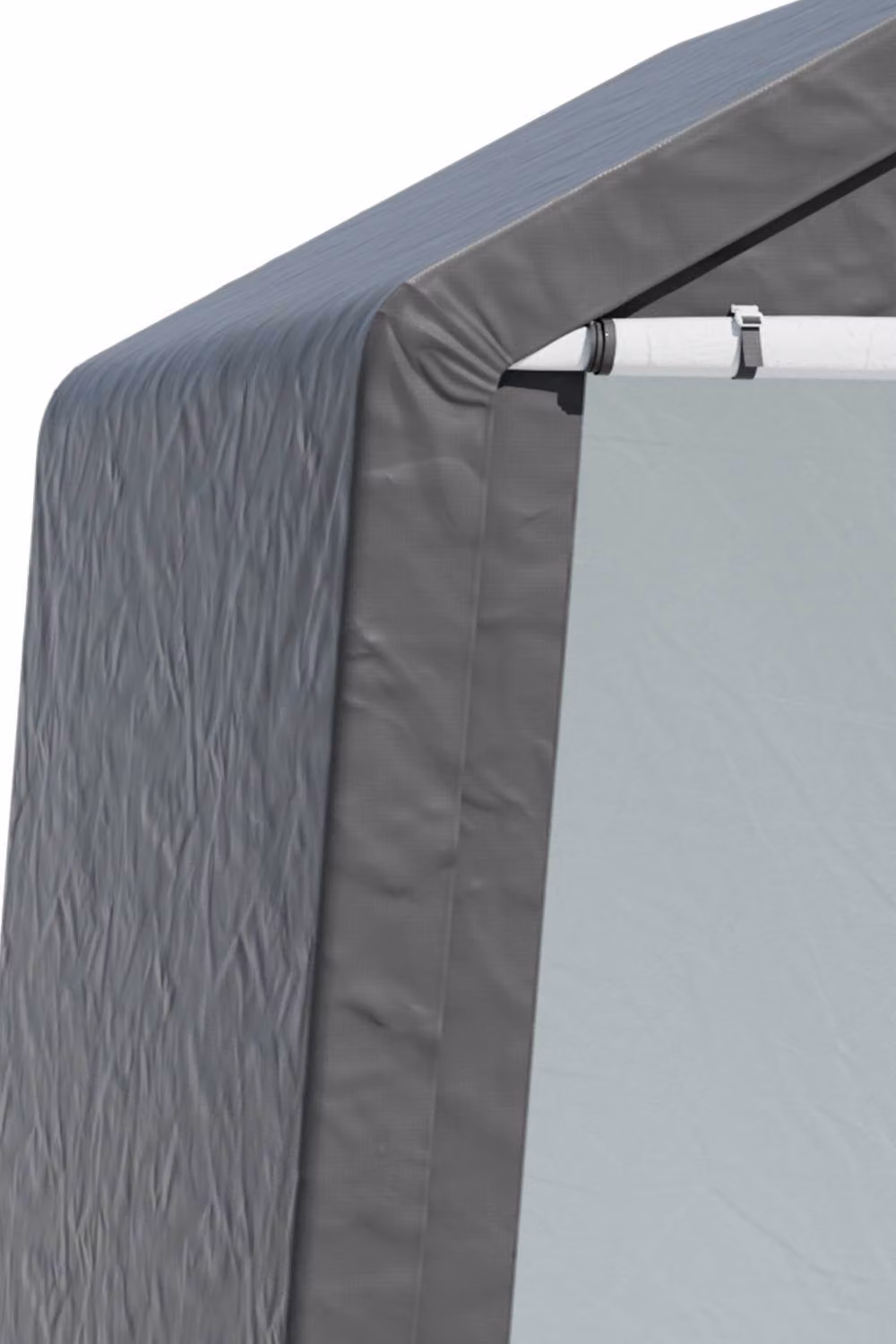 Living and Home Grey Galvanised Steel Gable Garden Storage Shed, W: 243.84 cm, D: 243.84 cm, H: 230.0 cm – 4