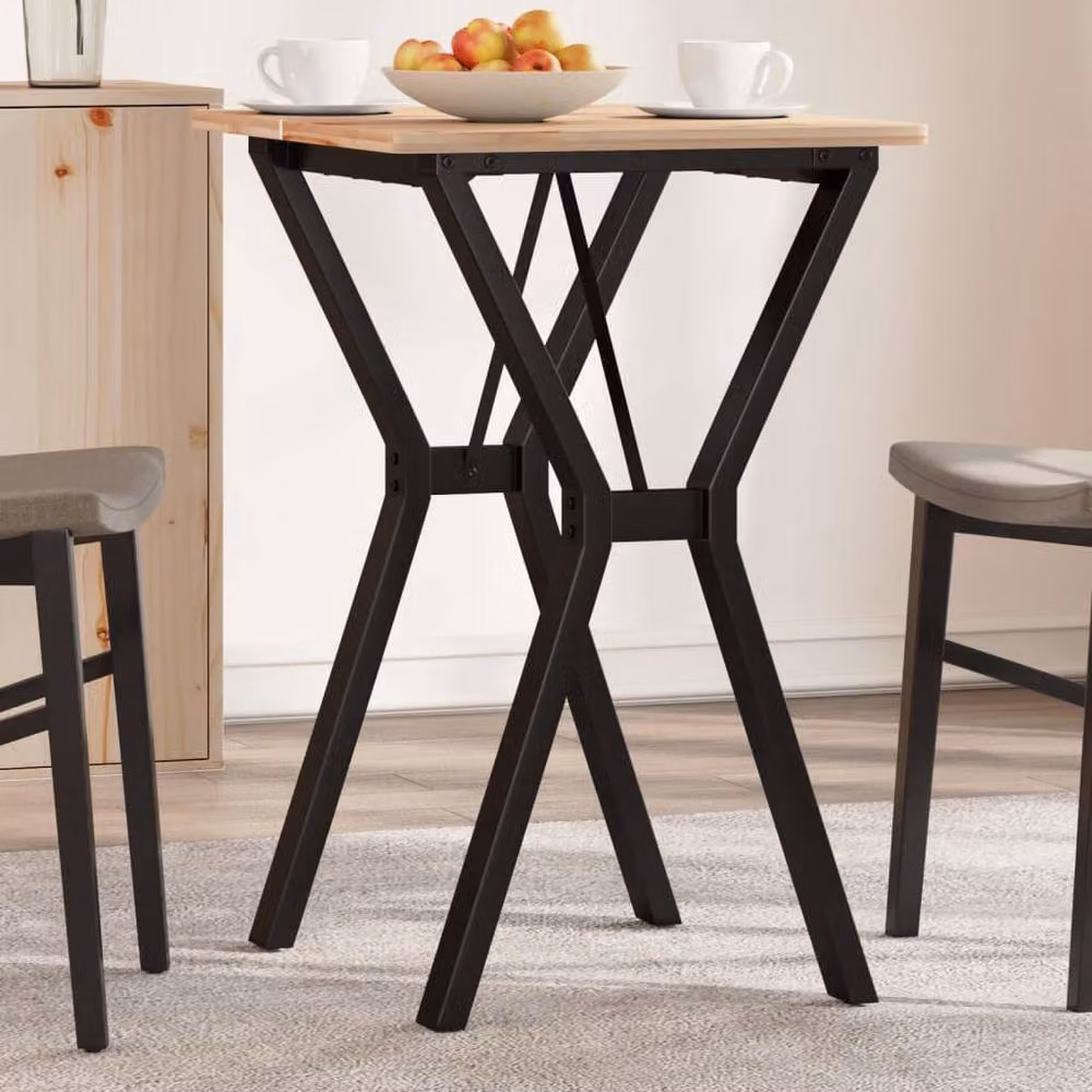 Berkfield Home Y-Frame Dining Table Legs in Black Cast Iron, W/D/H: 50 x 40 x 73 cm – 2
