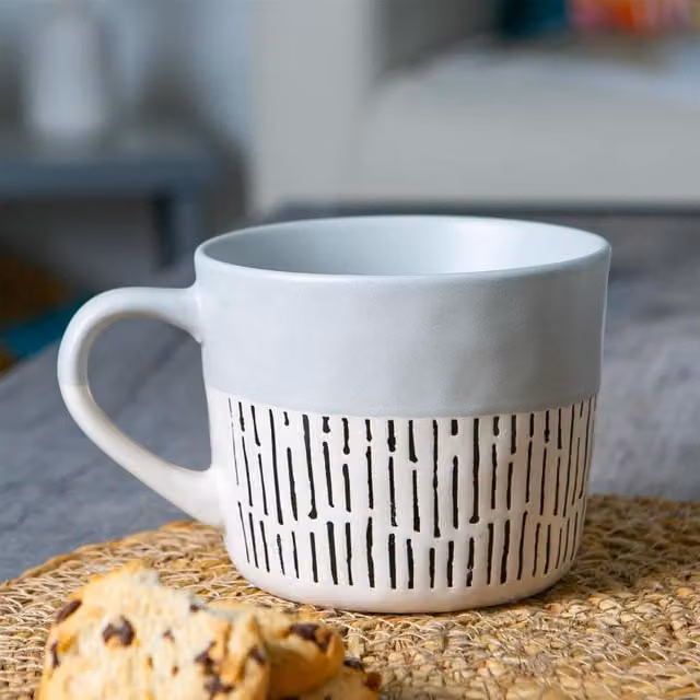Nicola Spring Grey Stoneware Coffee Mug, 475ml