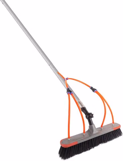 Kelvenix Silver Aluminium Water Fed Window Cleaning Pole System with Telescopic Handle and Brush