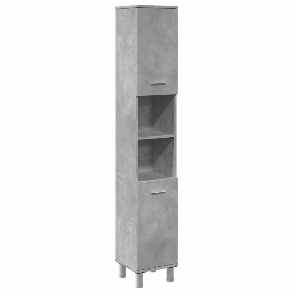 Berkfield Home Wall Mounted Bathroom Cabinet in Concrete Grey, W/D/H: 30 x 30 x 179 cm – 2