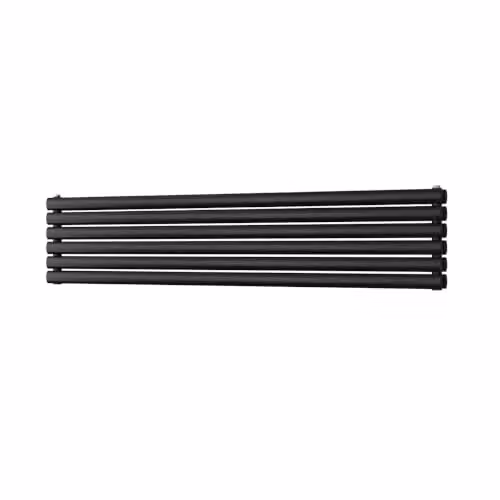 UK Radiators Omeara Axis Black Elliptical Tube Horizontal Designer Radiator, W: 160 cm, H: 34.8 cm – 2