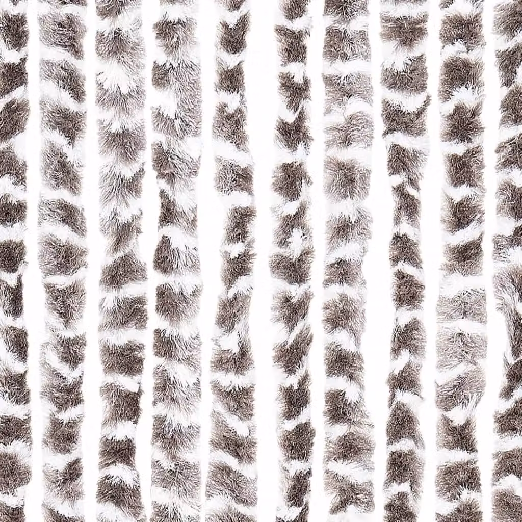 Berkfield Home Chenille Insect Curtain in Beige and White, W/H: 100 x 220 cm – 5