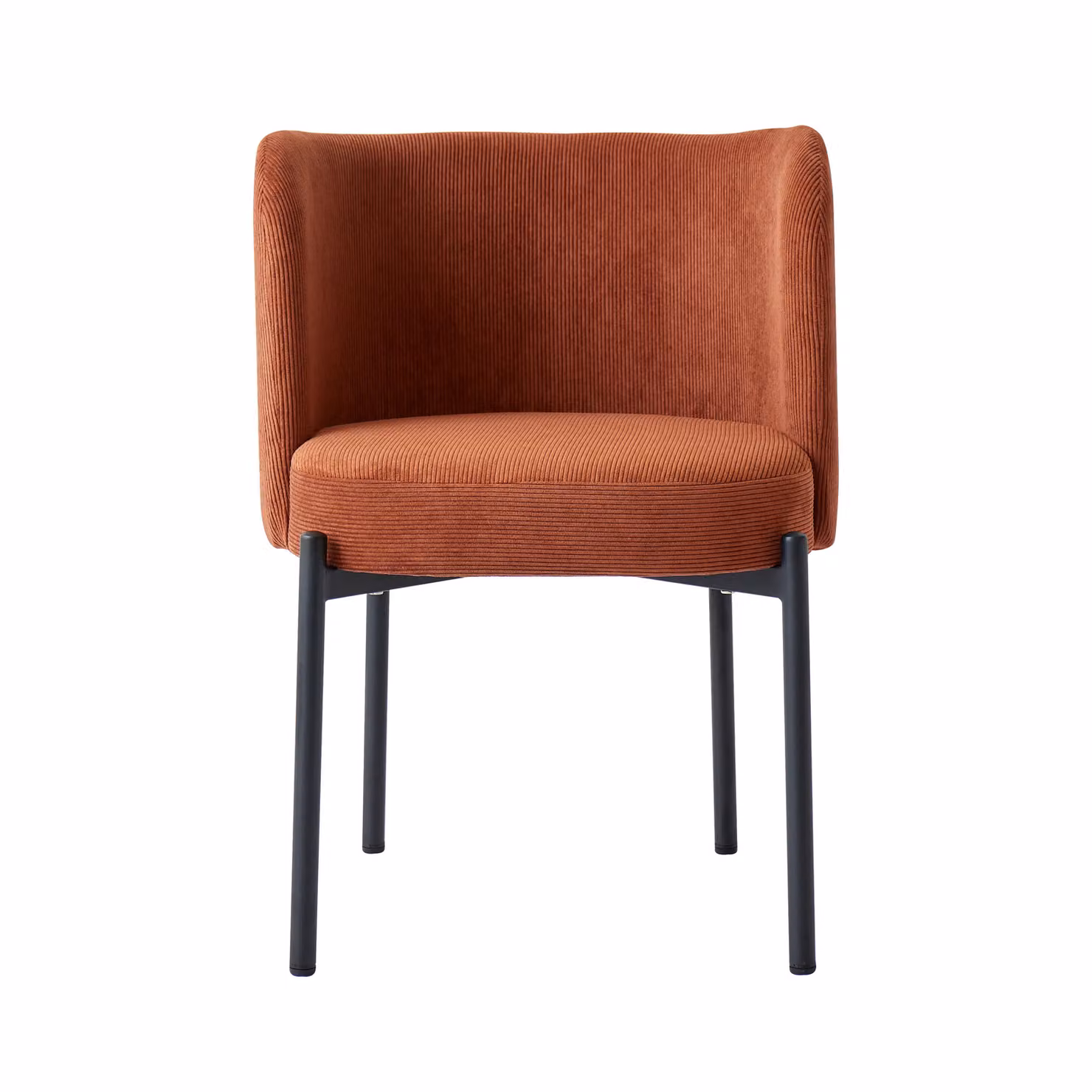 Nordlys Set of 2 Scandinavian Red Velvet and Metal Dining Room Chairs with Armrests – 4