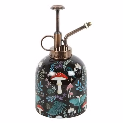 KDMD Ceramic Plant Mister in Black with Dark Forest Design