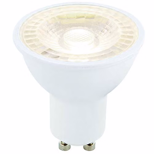 Loops 6W LED GU10 Light Bulb, Cool White 4000K, 420 Lumen, White and Transparent