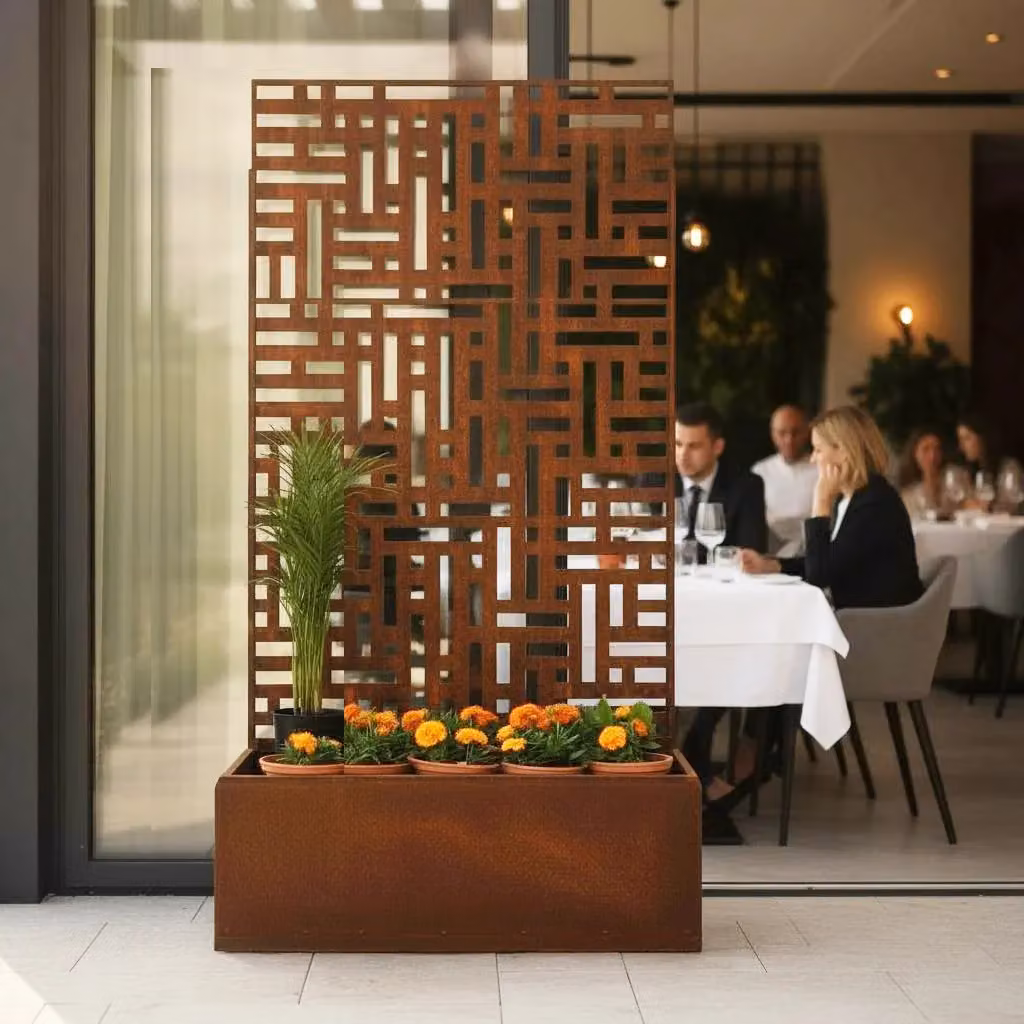 Nicoman Metal Freestanding Outdoor Privacy Screen and Garden Divider, H 180 cm x W 90 cm, Black, Anthracite or Brown – 3