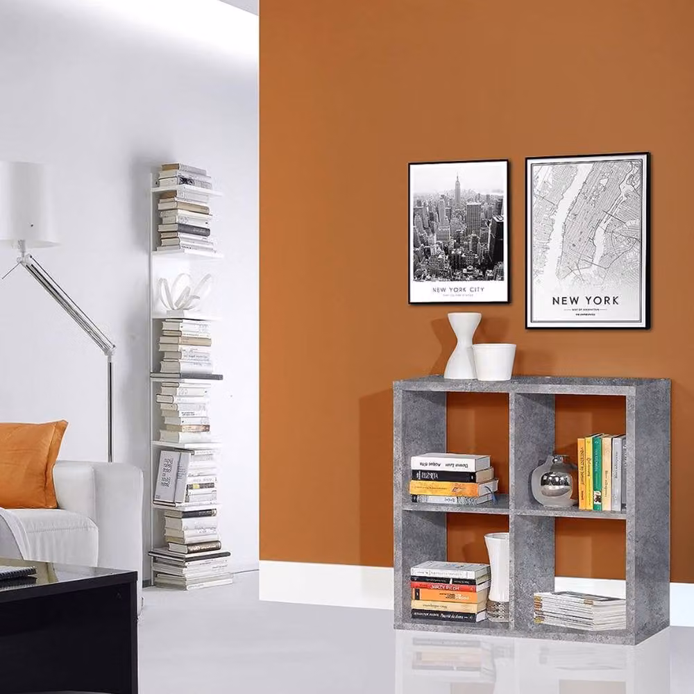 Furniture To Go Mauro 2x2 Grey MDF Storage Unit with Back Panel – 2