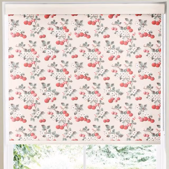 Cath Kidston Cherry Sprig Red and Pink Floral Made to Measure Polyester Roller Blind