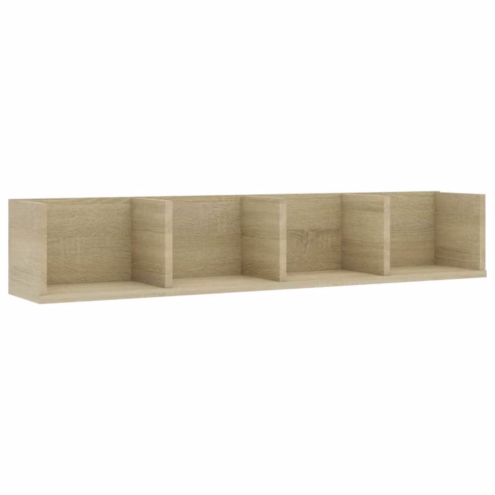 Berkfield Home Sonoma Oak CD Wall Shelf, Beige, W: 100 cm, D: 18 cm, H: 18 cm – 3