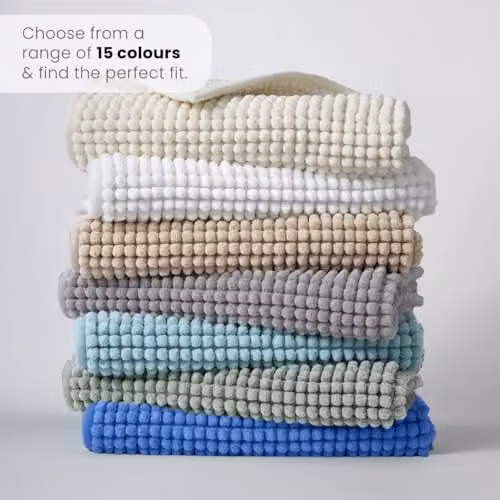 Allure Bath Fashions Chenille Microfibre Non Slip Bath Mat, Blue, W: 80 cm, D: 50 cm – 4
