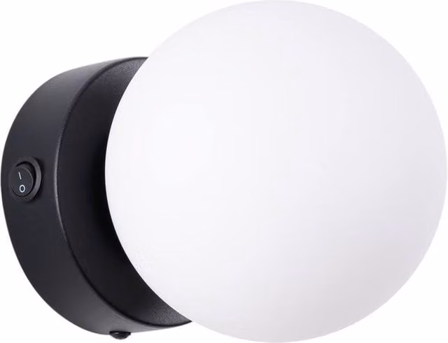 Sollux Lighting Modern Sphere Wall Lamp in Black, W/D/H: 12 x 12 x 14 cm – 1