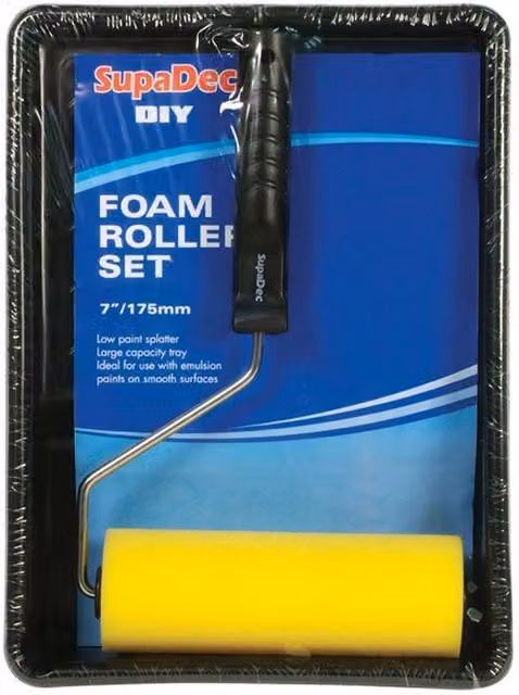 SupaDec Foam Roller and Tray Set with Frame in Black and Yellow