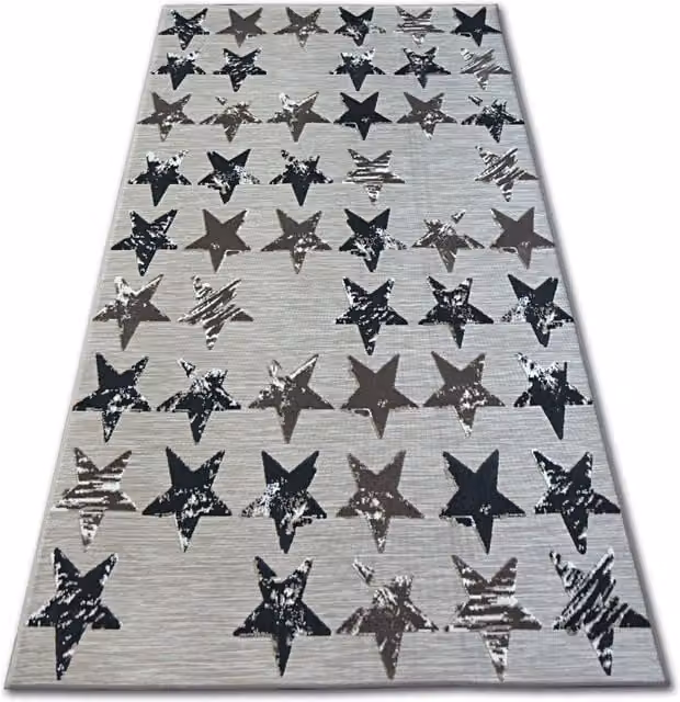 RugsX Lisboa Brown Modern Star Pattern Hand Knotted Polypropylene Rectangular Rug W: 120 cm, D: 170 cm – 1
