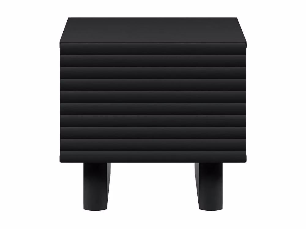 Vente-unique LUDIMA 1-Door Bedside Table in Black MDF – 2