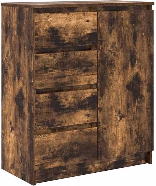 Berkfield Home Sideboard with Drawers in Smoked Oak Brown, W/D/H: 71 x 35 x 84 cm – 1