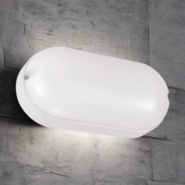 CGC Leah White Opal Oval LED Outdoor Bulkhead Light, 5W, White