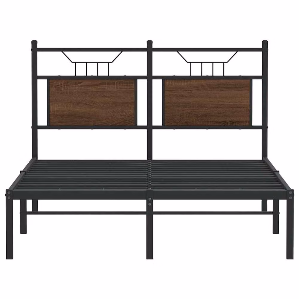 Berkfield Home Decorative Small Double Bed Frame in Brown Oak, W/D/H: 120 x 200 cm – 4