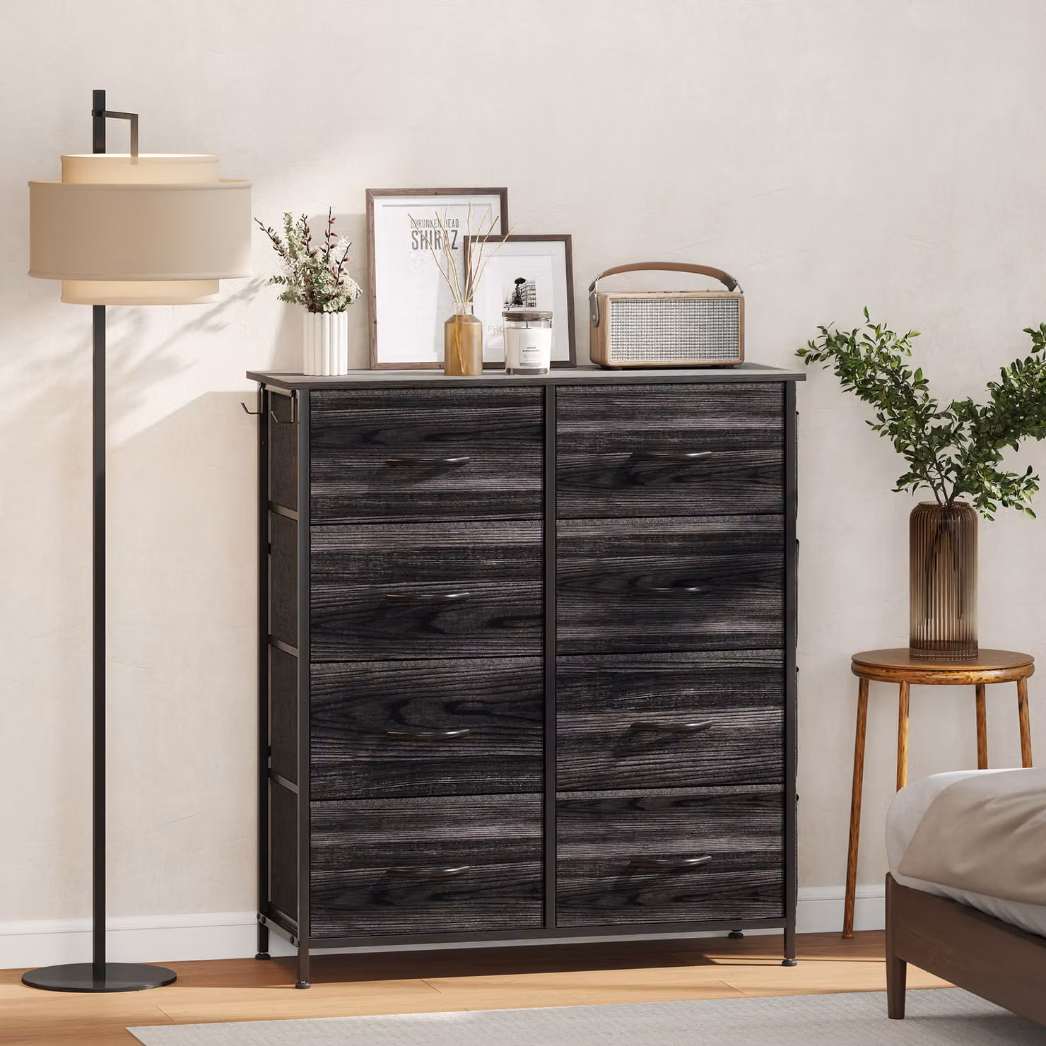 HOMCOM Black Eight Fabric Drawer Chest – 2