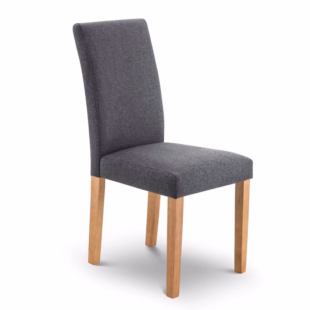 Cheshire Dunmore Elegant Fabric Dining Chairs, Set of 2, Grey and Multicolour Modern Wood Design – 2