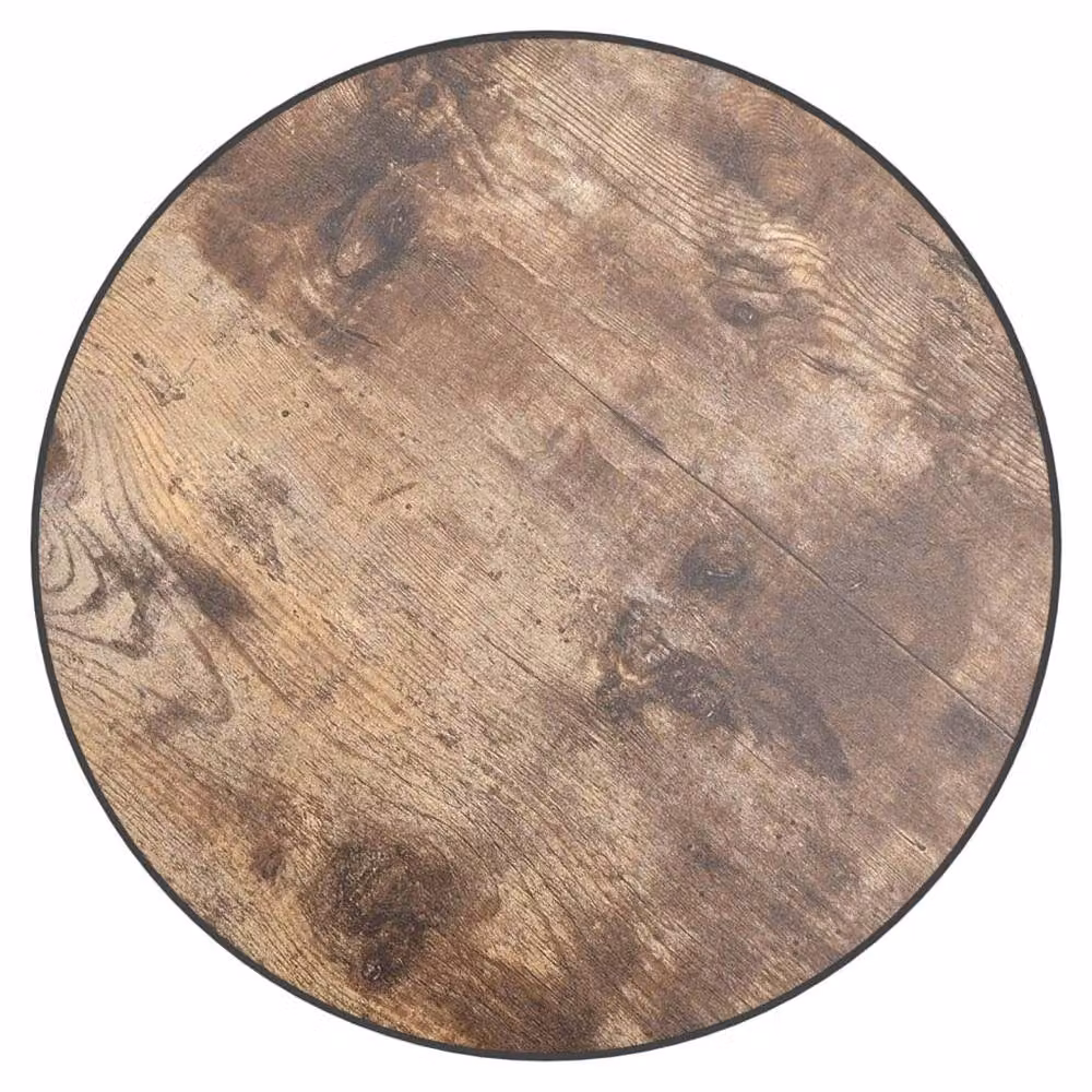 Berkfield Home Round MDF Tea Table in Black, Yellow and Brown, Diameter: 35 cm – 3