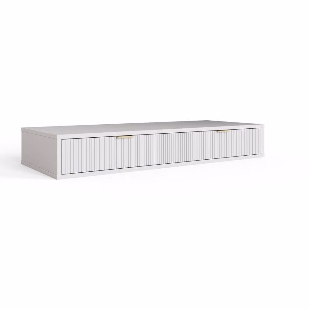 GFW Sienna Wall Mounted Dressing Table in White – 2