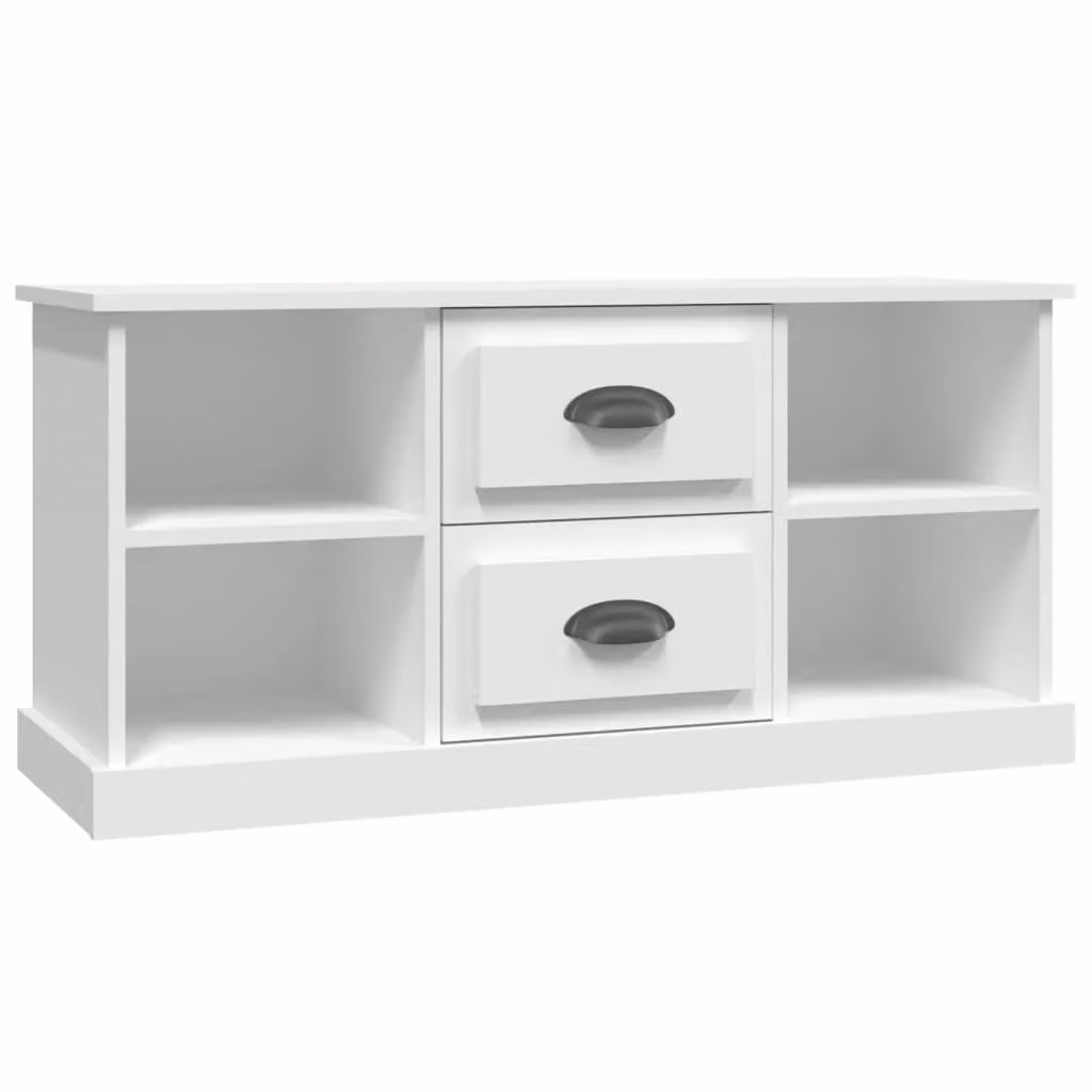 Berkfield Home Modern White TV Cabinet in Matt MDF, W/D/H: 99.5 x 35.5 x 48 cm – 2