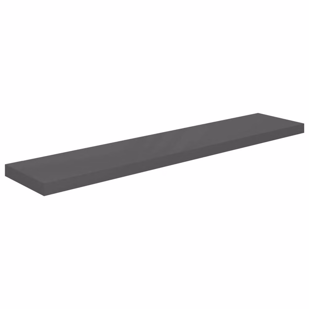 Berkfield Home Set of 2 Floating Wall Shelves in High Gloss Grey, W/D/H: 120 x 23.5 x 3.8 cm – 3