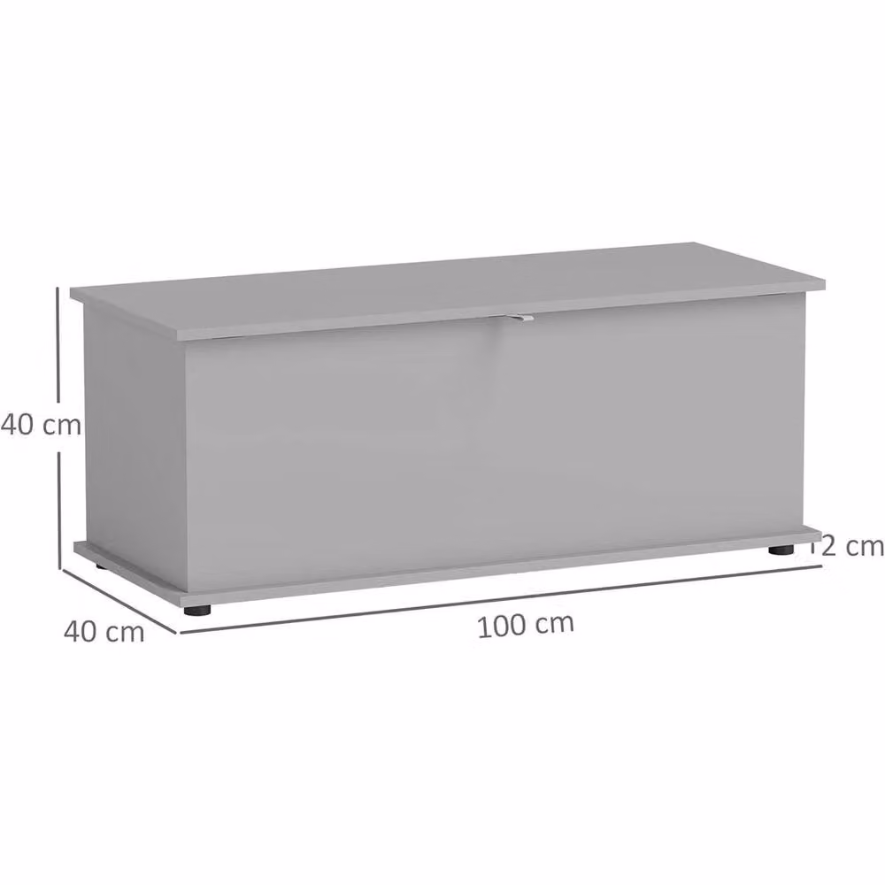 FORGEVIO Grey Wooden Ottoman Storage Box for Blankets – 2