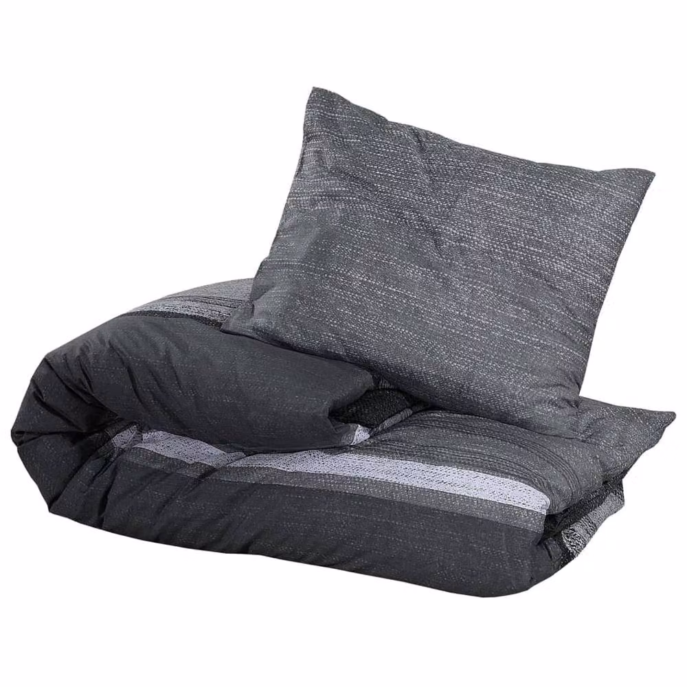 Berkfield Home Cotton Duvet Cover and Pillowcase Set, Grey, W: 240 cm, H: 220 cm – 3